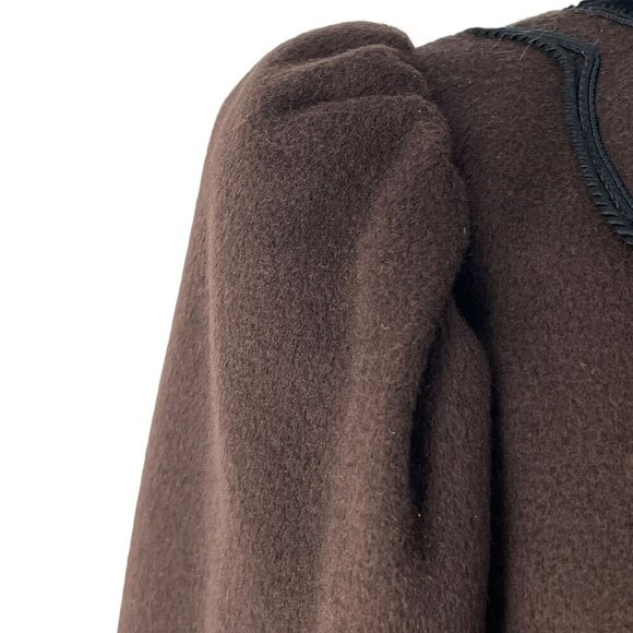 Saint Laurent Rive Gauche Jacket RARE Vintage 70's Brown Wool Velvet Trim Small - Picture 6 of 15